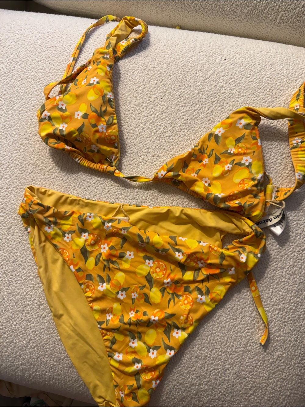Dippin' Daisy's Yellow Floral Triangle Bikini Set
